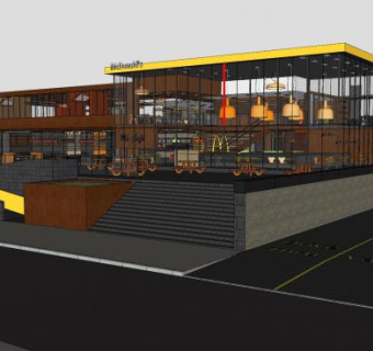 美式麦当劳快餐厅SU模型下载_sketchup草图大师SKP模型