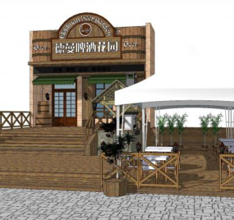 欧式快餐店SU模型下载_sketchup草图大师SKP模型