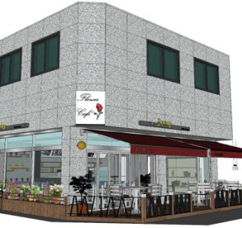 现代快餐厅设计SU模型下载_sketchup草图大师SKP模型