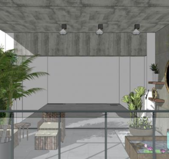 阳台su模型下载_sketchup草图大师SKP模型