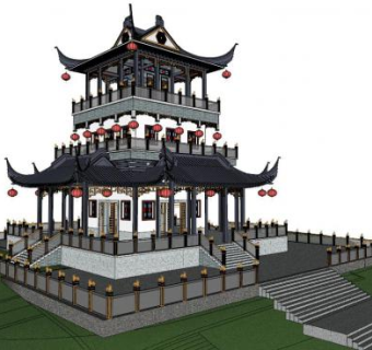 阁su模型下载_sketchup草图大师SKP模型