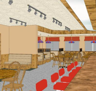 特色餐厅室内设计SU模型下载_sketchup草图大师SKP模型
