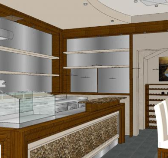 小型特色餐饮店SU模型下载_sketchup草图大师SKP模型