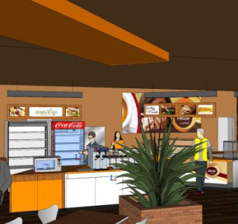 西点咖啡厅SU模型下载_sketchup草图大师SKP模型