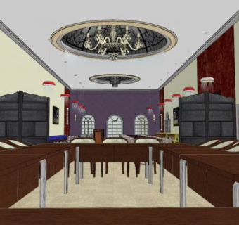 欧式餐厅室内SU模型下载_sketchup草图大师SKP模型