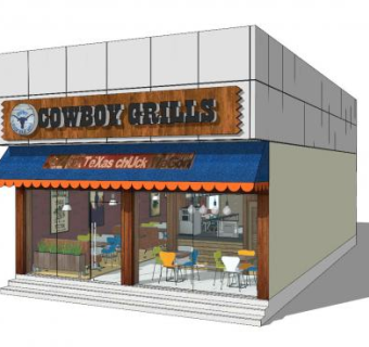 烤牛肉餐厅SU模型下载_sketchup草图大师SKP模型
