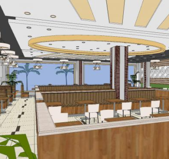 现代快餐店sketchup模型下载_sketchup草图大师SKP模型