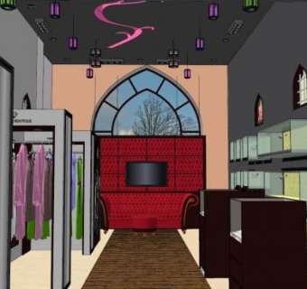 现代服装专卖店SU模型下载_sketchup草图大师SKP模型