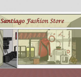 现代小型服装店SU模型下载_sketchup草图大师SKP模型