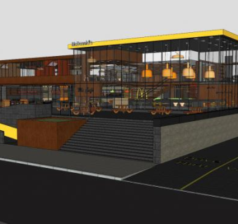 美式麦当劳SU模型下载_sketchup草图大师SKP模型