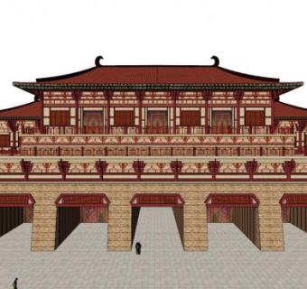 城楼su模型下载_sketchup草图大师SKP模型