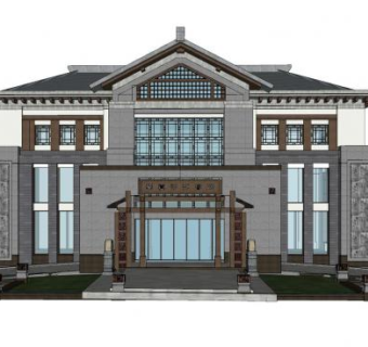 中式会所SU模型下载_sketchup草图大师SKP模型