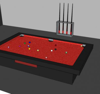 现代台球室SU模型下载_sketchup草图大师SKP模型