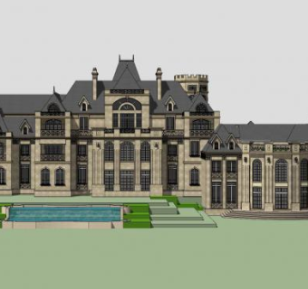 欧式商业会所SU模型下载_sketchup草图大师SKP模型