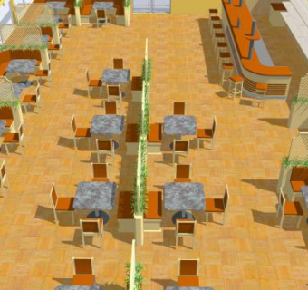 中式餐厅SU模型下载_sketchup草图大师SKP模型