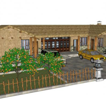 茅草房su模型下载_sketchup草图大师SKP模型