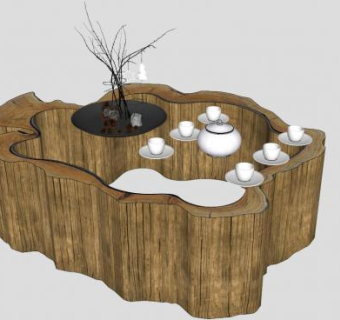 茶几su模型下载_sketchup草图大师SKP模型