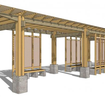 廊子su模型下载_sketchup草图大师SKP模型