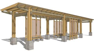 廊子su模型下载_sketchup草图大师SKP模型