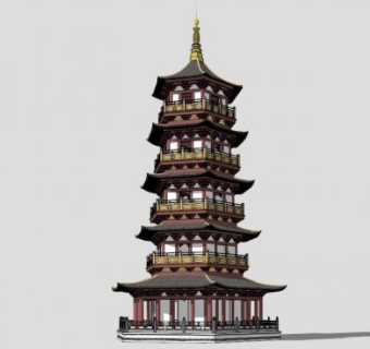 宝塔su模型下载_sketchup草图大师SKP模型