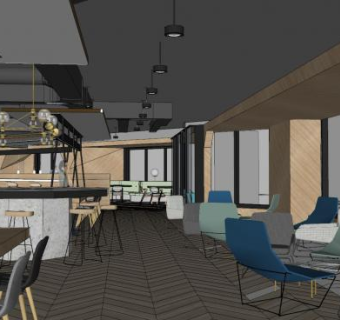 现代时尚茶餐厅SU模型下载_sketchup草图大师SKP模型