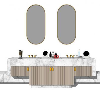 现代新中式卫浴SU模型下载_sketchup草图大师SKP模型