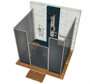 日式浴室卫生间SU模型下载_sketchup草图大师SKP模型