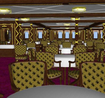 现代古典餐饮店SU模型下载_sketchup草图大师SKP模型