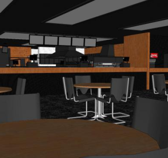 现代餐饮店SU模型下载_sketchup草图大师SKP模型