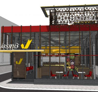 汉堡餐厅SU模型下载_sketchup草图大师SKP模型