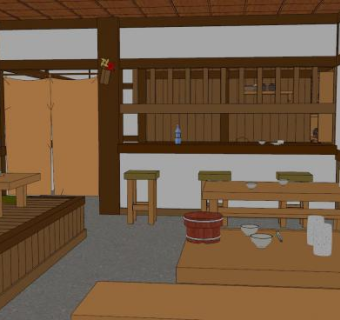 日式茶餐馆SU模型下载_sketchup草图大师SKP模型