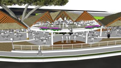 户外餐厅餐馆SU模型下载_sketchup草图大师SKP模型