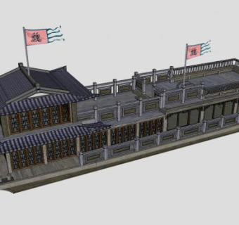 船舫su模型下载_sketchup草图大师SKP模型