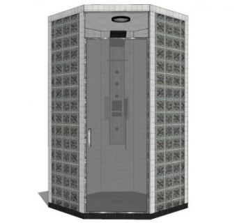 现代浴室淋浴房SU模型下载_sketchup草图大师SKP模型