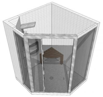 现代扇形淋浴房SU模型下载_sketchup草图大师SKP模型