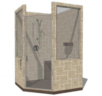 现代风格浴室浴房SU模型下载_sketchup草图大师SKP模型