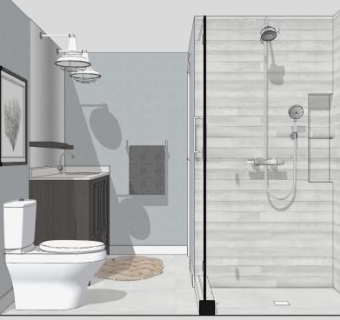 现代卫浴组合SU模型下载_sketchup草图大师SKP模型