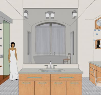 现代卫浴室组合SU模型下载_sketchup草图大师SKP模型