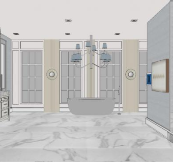 现代简欧卫浴组合SU模型下载_sketchup草图大师SKP模型