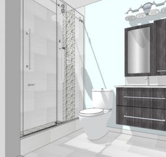 现代卫浴整体组合SU模型下载_sketchup草图大师SKP模型