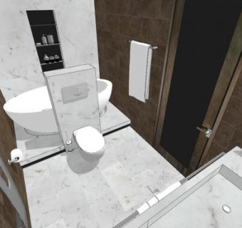 现代简约卫浴室SU模型下载_sketchup草图大师SKP模型