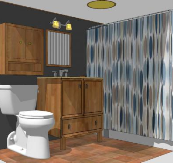 美式风格卫浴组合SU模型下载_sketchup草图大师SKP模型