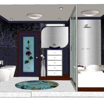 现代风格浴室卫浴SU模型下载_sketchup草图大师SKP模型