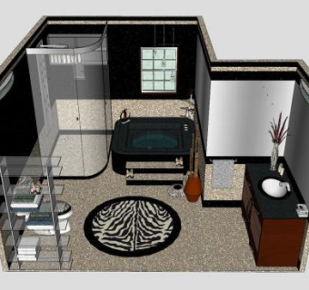 简欧家装卫浴SU模型下载_sketchup草图大师SKP模型