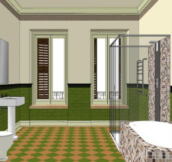 中式卫浴家装SU模型下载_sketchup草图大师SKP模型
