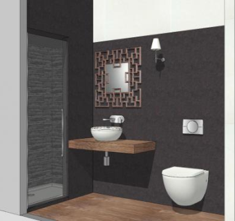 新中式卫浴SU模型下载_sketchup草图大师SKP模型