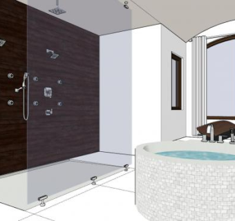 现代卫浴家装SU模型下载_sketchup草图大师SKP模型