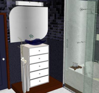 现代家装卫生间SU模型下载_sketchup草图大师SKP模型