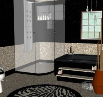 现代简约卫生间sketchup模型下载_sketchup草图大师SKP模型