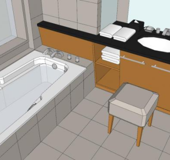 现代简约家装卫浴SU模型下载_sketchup草图大师SKP模型